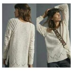 New Anthropologie Pilcro ivory Luna sweater wmns oversized soft size xsmall